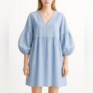 NEW ANTHROPOLOGIE AMADI Ambra Shirt Dress Striped‎ Oversized Long Puff Sleeves M